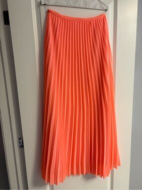 Pleated Maxi Skirt - Coral Pink